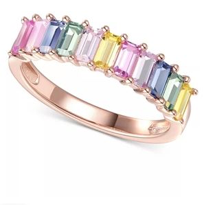 Lab-Created Multi-Sapphire Baguette Ring (1-5/8 ct. t.w.) in 14k Rose Gold-Plate